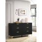 Lexie Black and Gold 6-Drawer Rectangular Dresser