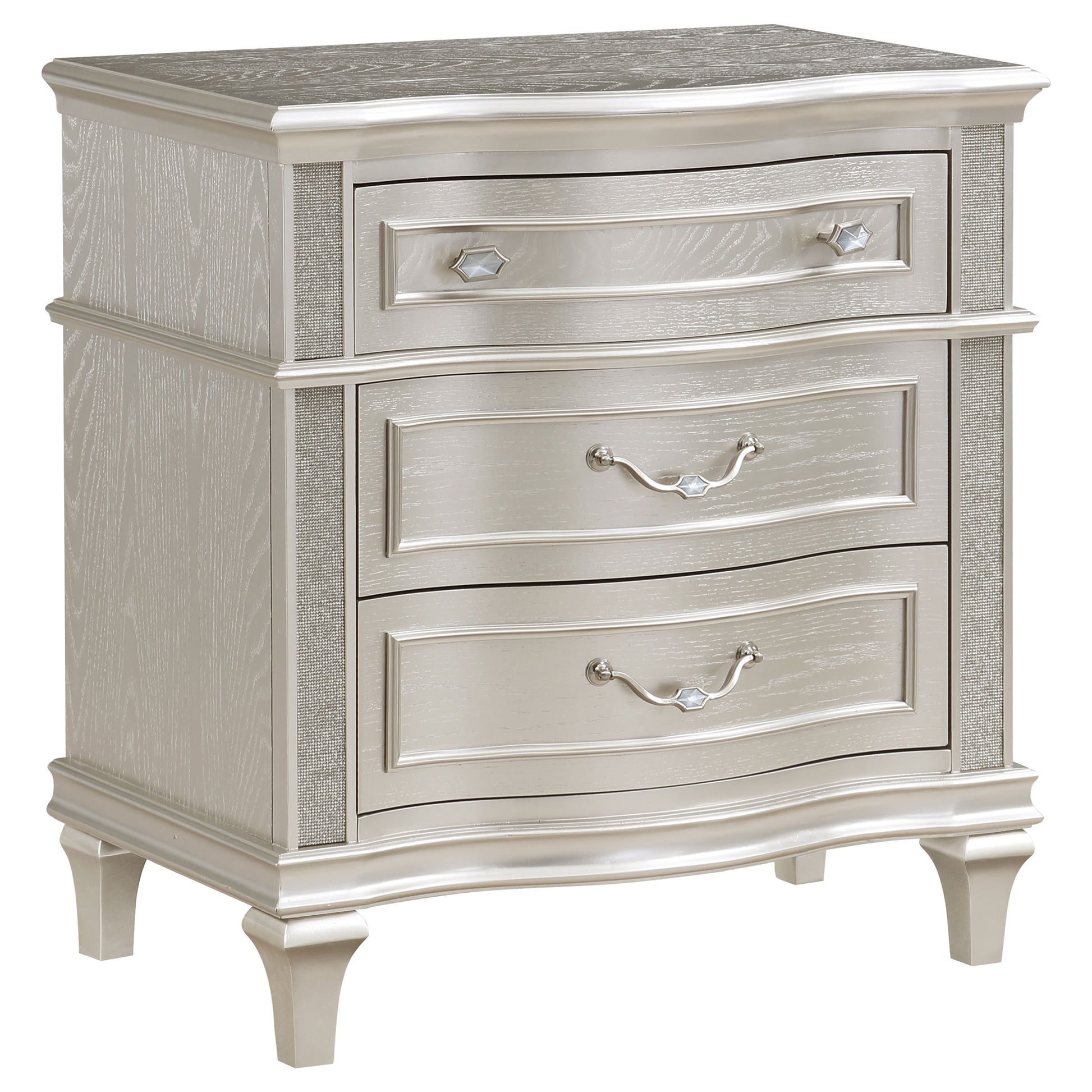 Evangeline Oak 3-Drawer Nightstand - Solid Wood Storage