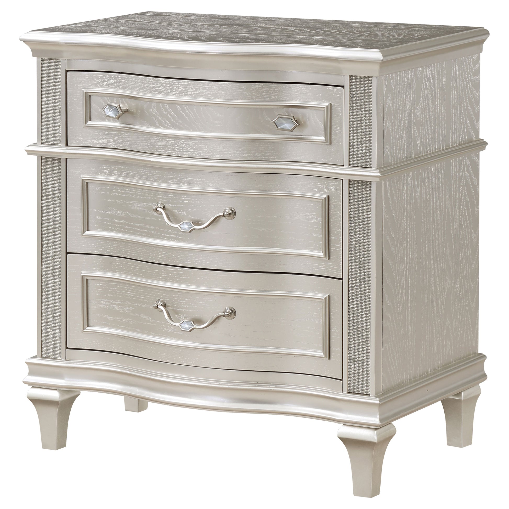 Evangeline Oak 3-Drawer Nightstand - Solid Wood Storage