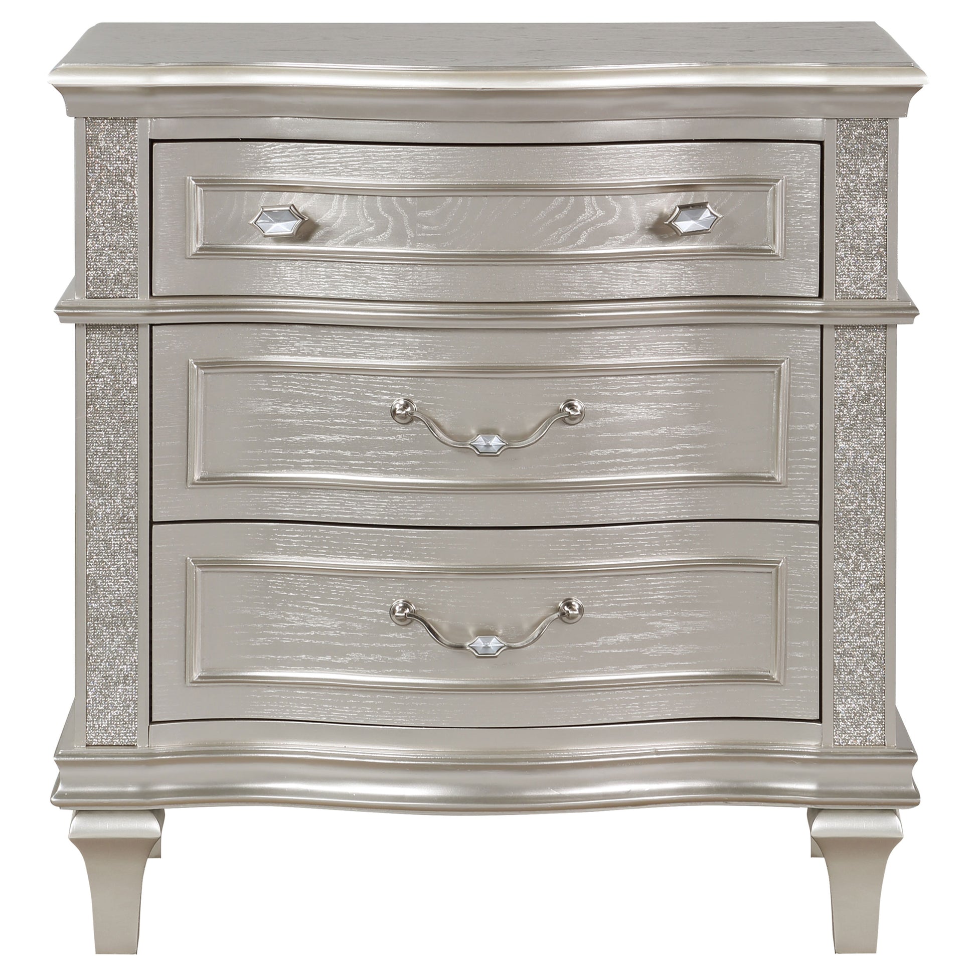 Evangeline Oak 3-Drawer Nightstand - Solid Wood Storage