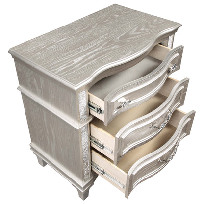Evangeline Oak 3-Drawer Nightstand - Solid Wood Storage