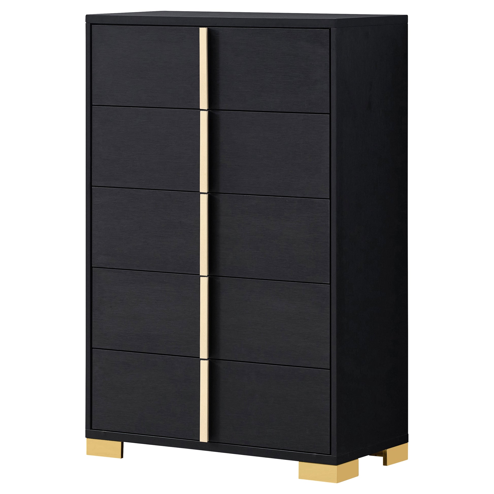 Medici Black 5-Drawer Chest - Modern Bedroom Storage