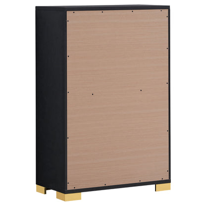 Medici Black 5-Drawer Chest - Modern Bedroom Storage