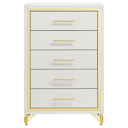 Chesney White 5-Drawer Chest - Classic Bedroom Storage