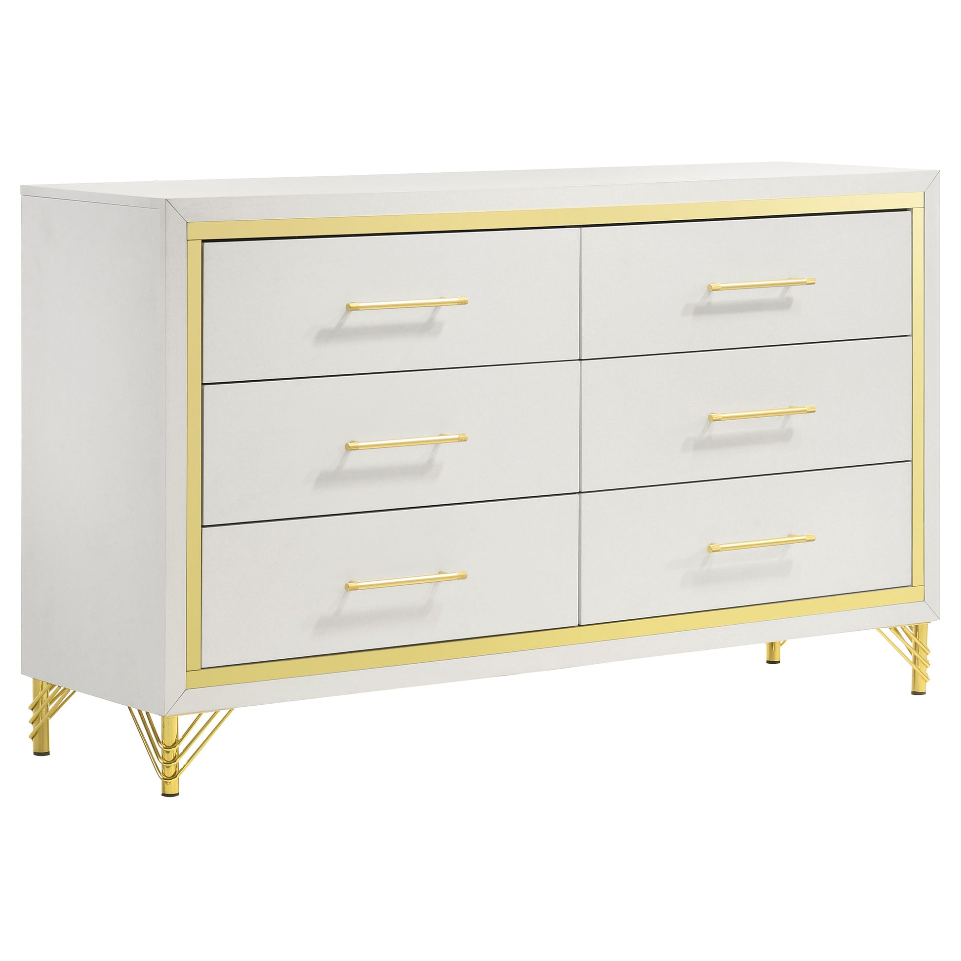 Chesney White 6-Drawer Bedroom Dresser - Classic Storage