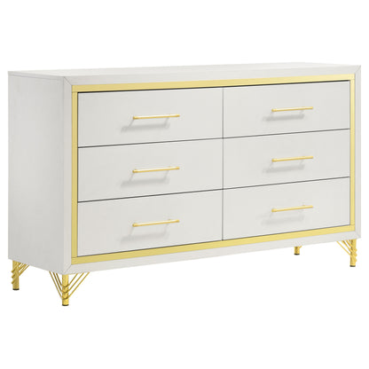Chesney White 6-Drawer Bedroom Dresser - Classic Storage