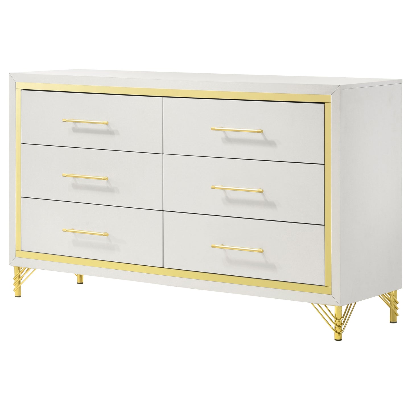 Chesney White 6-Drawer Bedroom Dresser - Classic Storage
