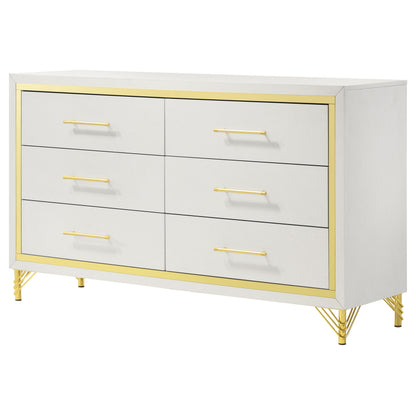 Chesney White 6-Drawer Bedroom Dresser - Classic Storage
