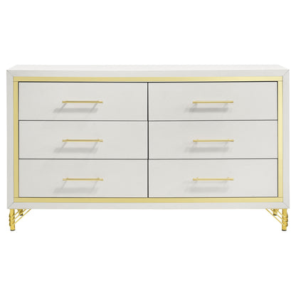 Chesney White 6-Drawer Bedroom Dresser - Classic Storage