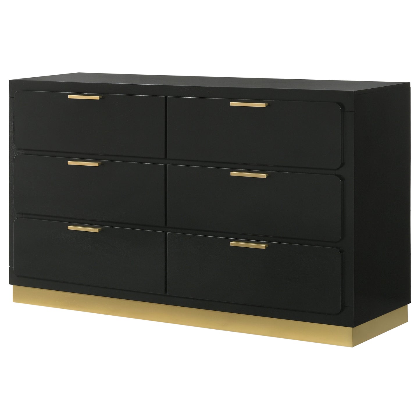 Sophia Black 6-Drawer Dresser - Modern Bedroom Storage