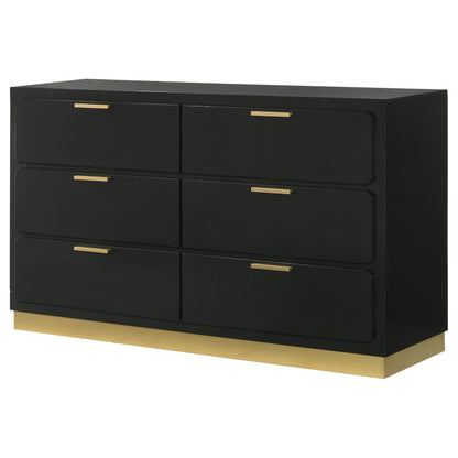 Sophia Black 6-Drawer Dresser - Modern Bedroom Storage