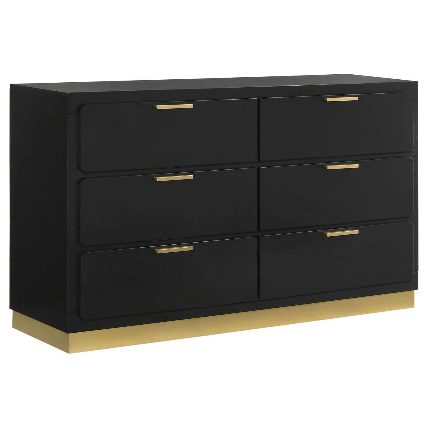 Sophia Black 6-Drawer Dresser - Modern Bedroom Storage