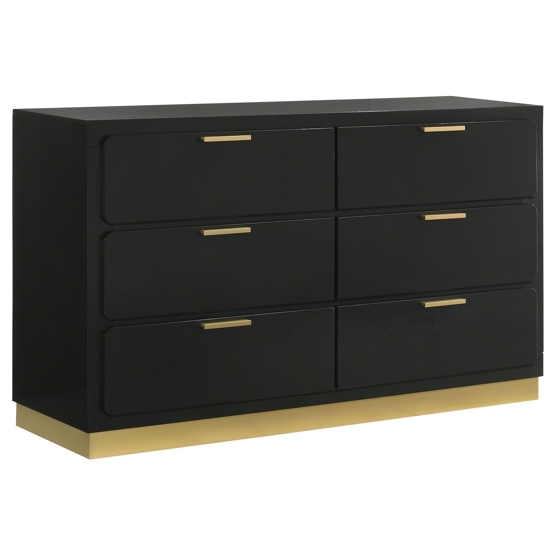 Sophia Black 6-Drawer Dresser - Modern Bedroom Storage