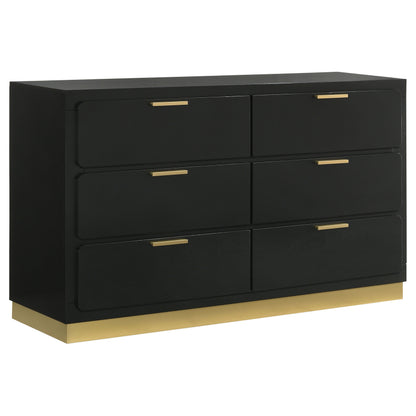 Sophia Black 6-Drawer Dresser - Modern Bedroom Storage