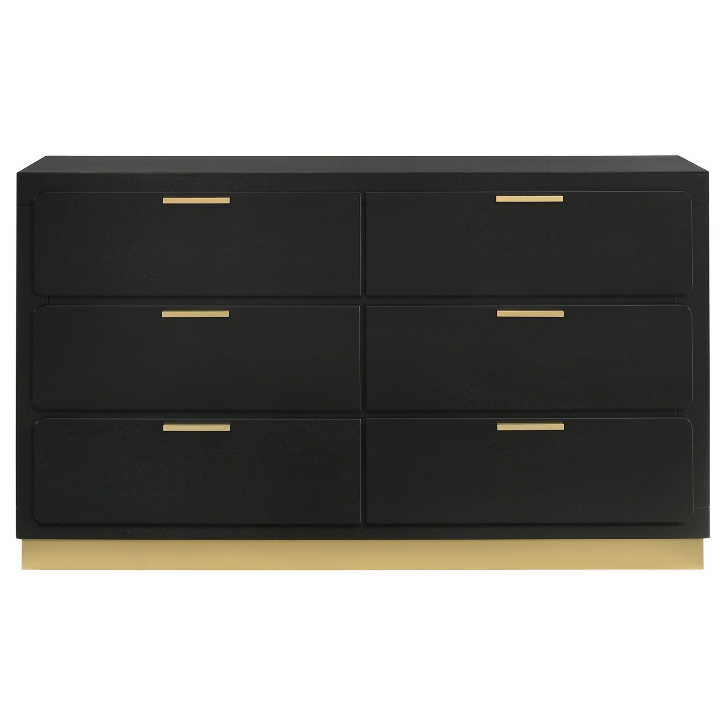 Sophia Black 6-Drawer Dresser - Modern Bedroom Storage