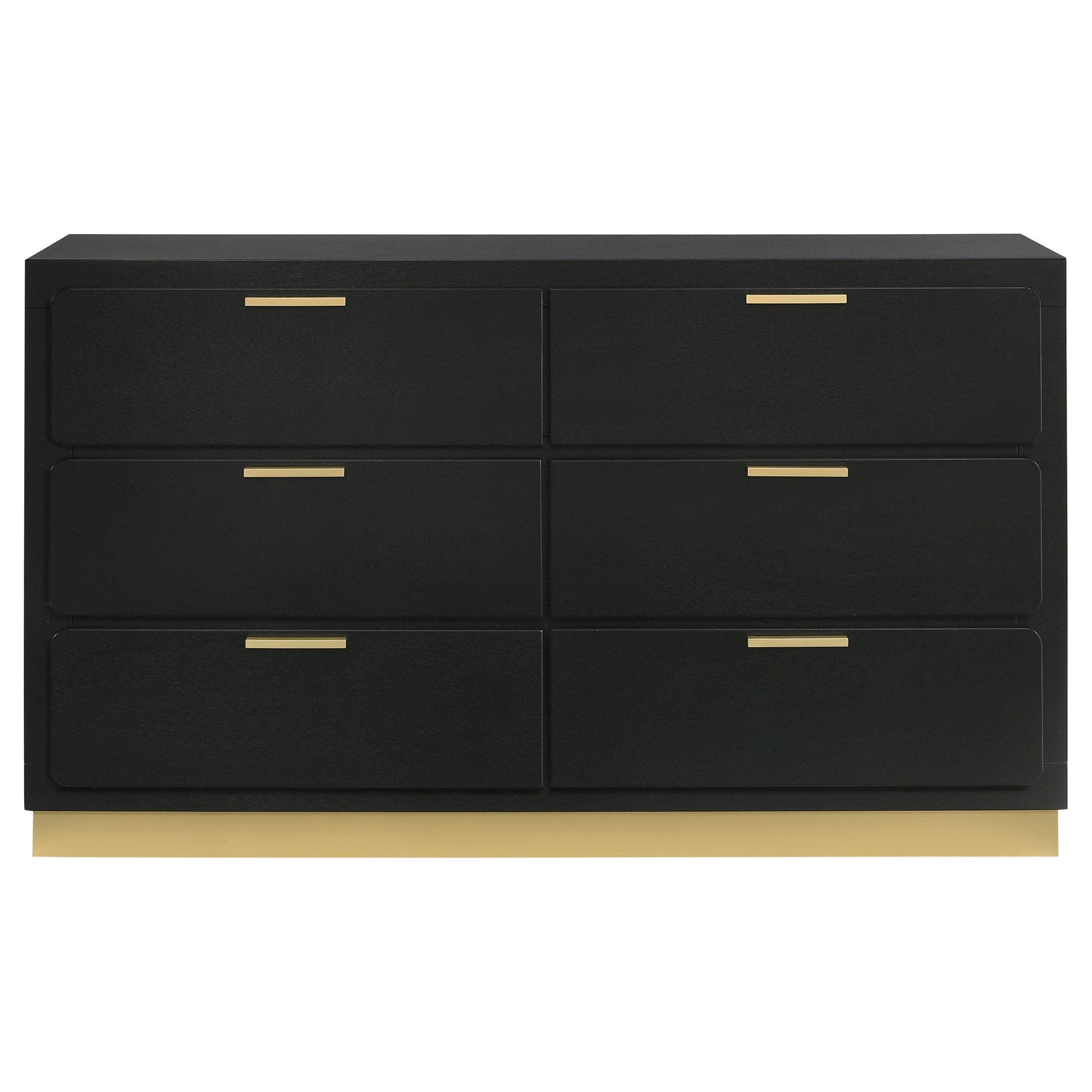 Sophia Black 6-Drawer Dresser - Modern Bedroom Storage