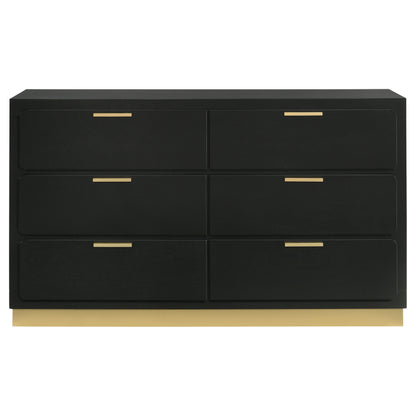 Sophia Black 6-Drawer Dresser - Modern Bedroom Storage