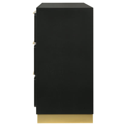Sophia Black 6-Drawer Dresser - Modern Bedroom Storage