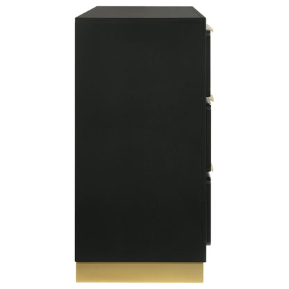 Sophia Black 6-Drawer Dresser - Modern Bedroom Storage