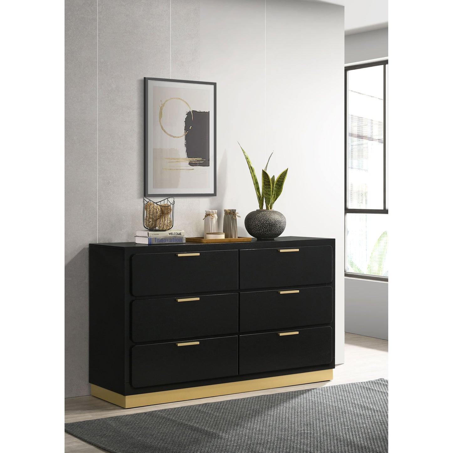 Sophia Black 6-drawer Dresser