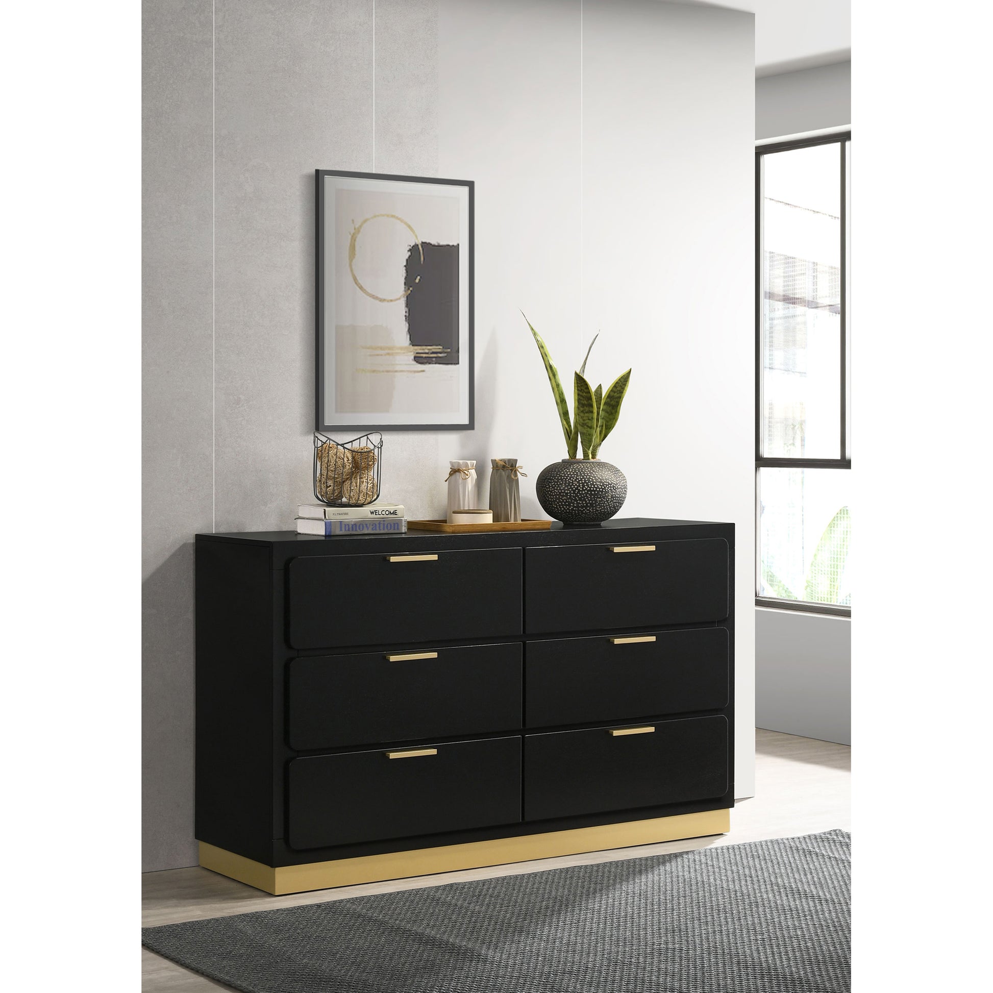 Sophia Black 6-drawer Dresser