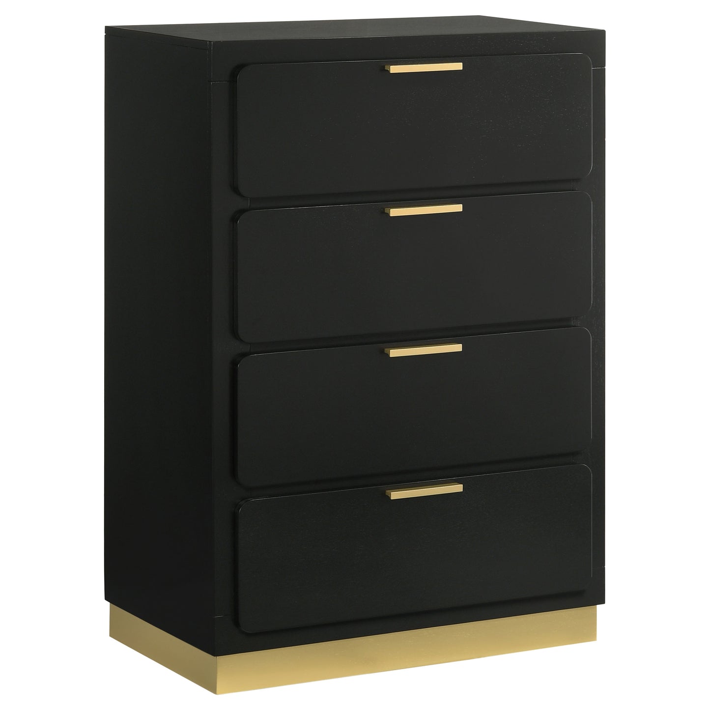 Black 4-Drawer Chest for Bedroom Storage