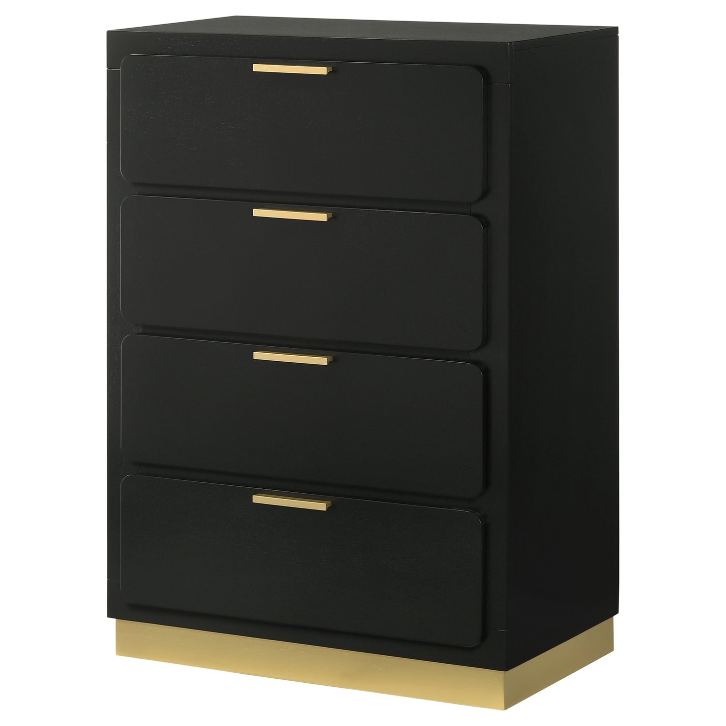 Black 4-Drawer Chest for Bedroom Storage