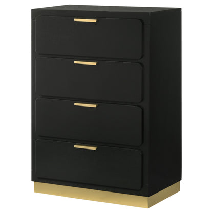 Black 4-Drawer Chest for Bedroom Storage