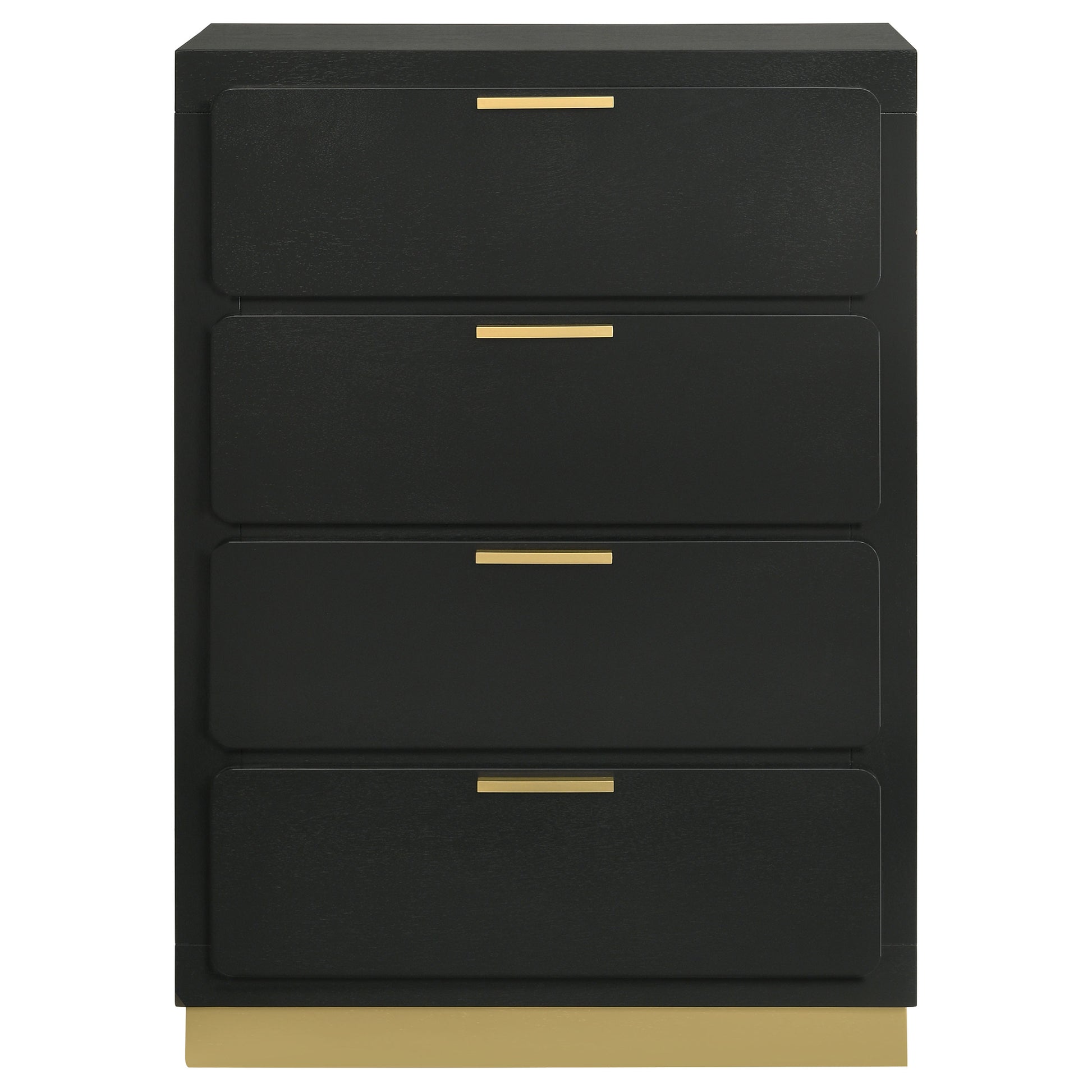 Black 4-Drawer Chest for Bedroom Storage