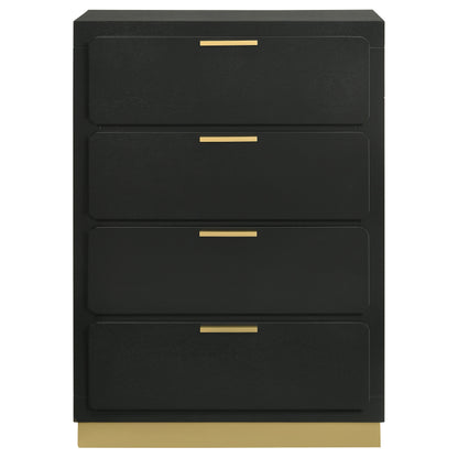 Black 4-Drawer Chest for Bedroom Storage