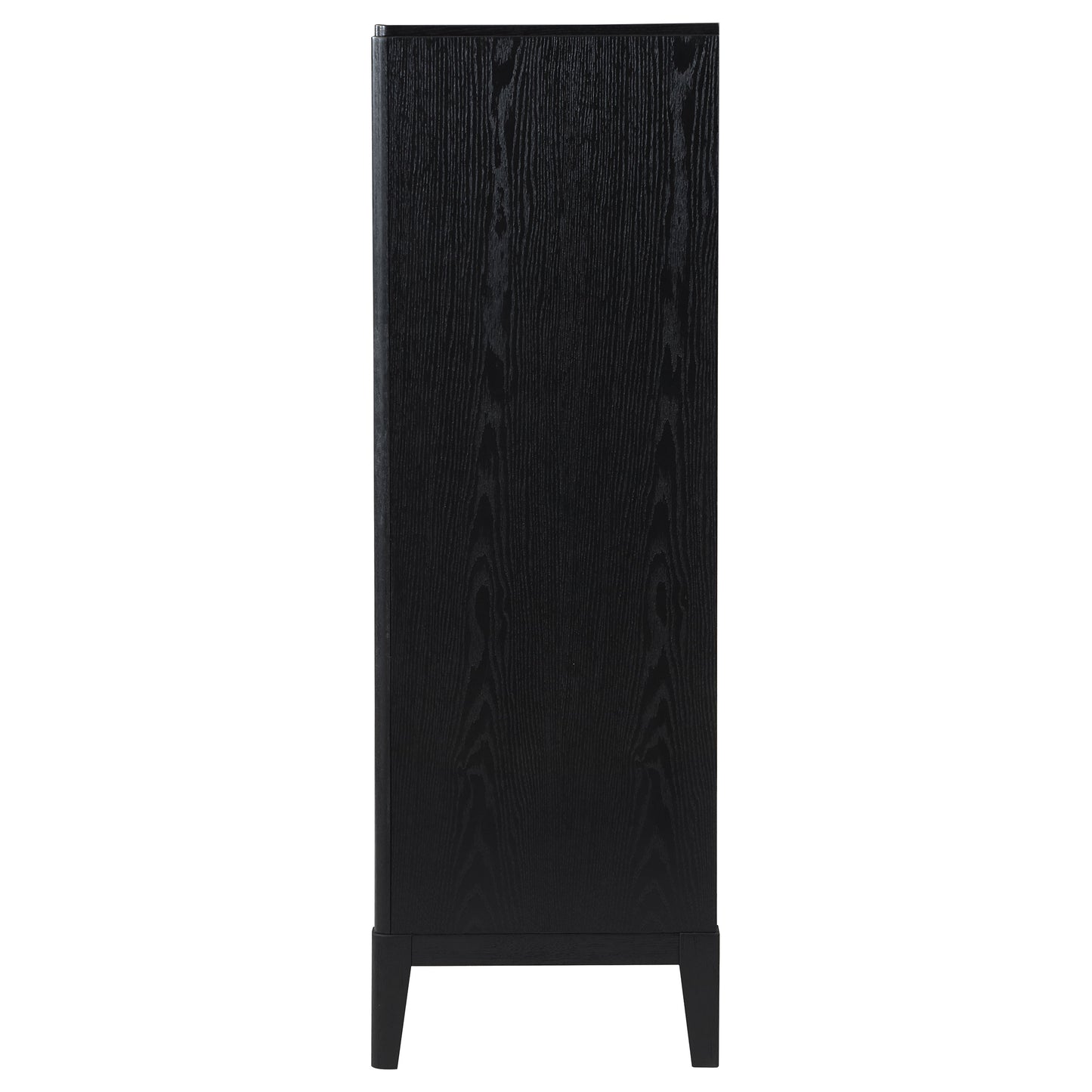 Black 5-Drawer Wood Chest for Bedroom