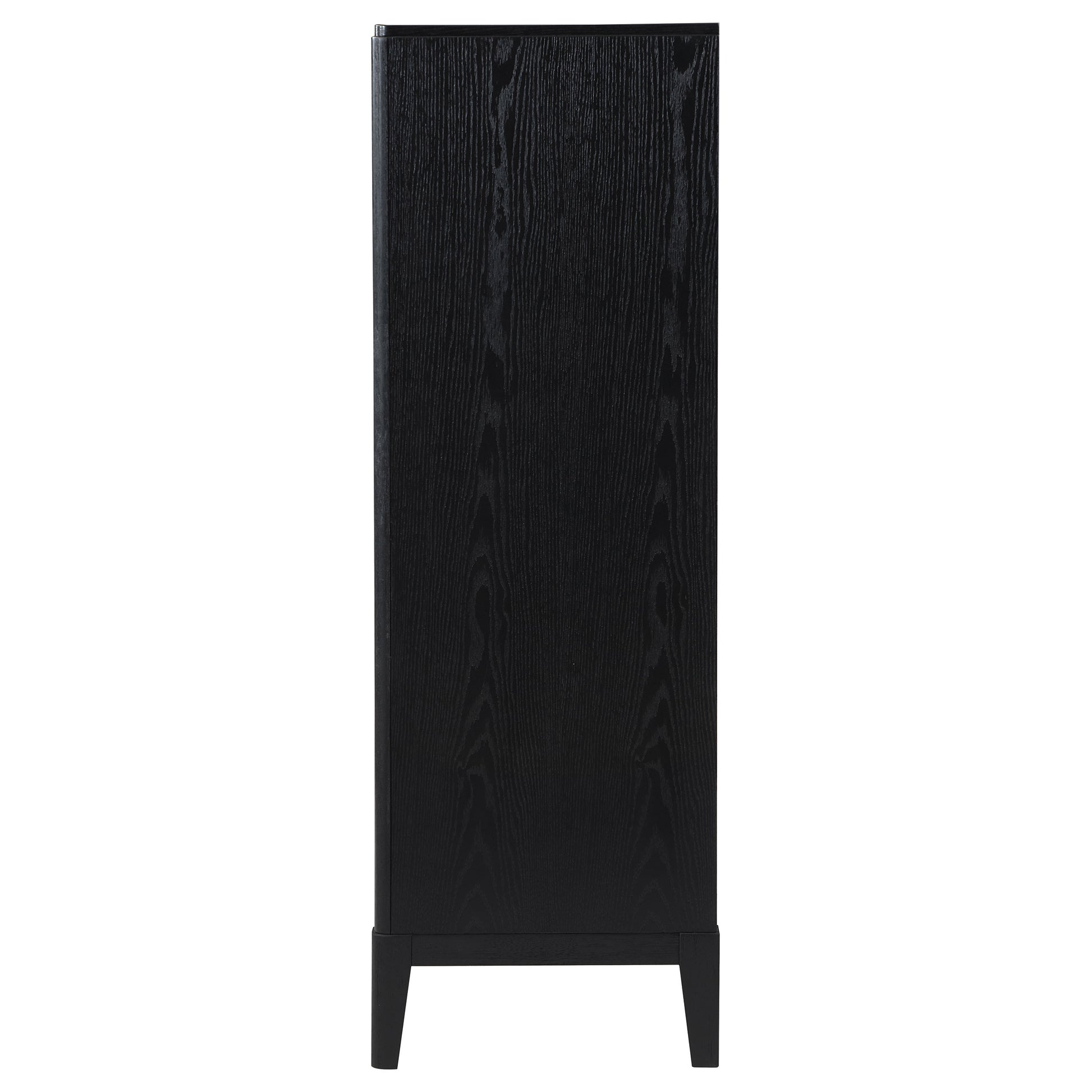 Black 5-Drawer Wood Chest for Bedroom