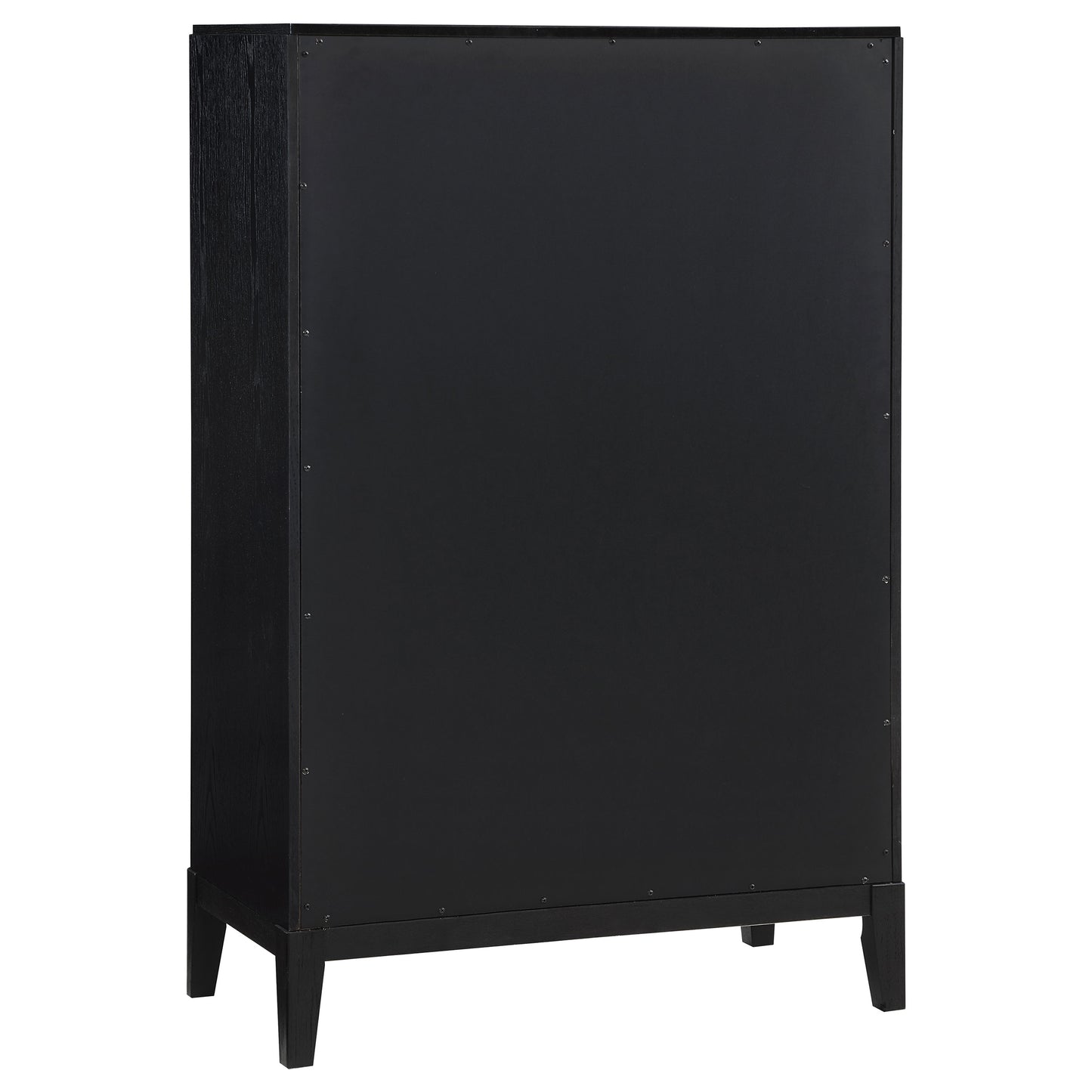 Black 5-Drawer Wood Chest for Bedroom