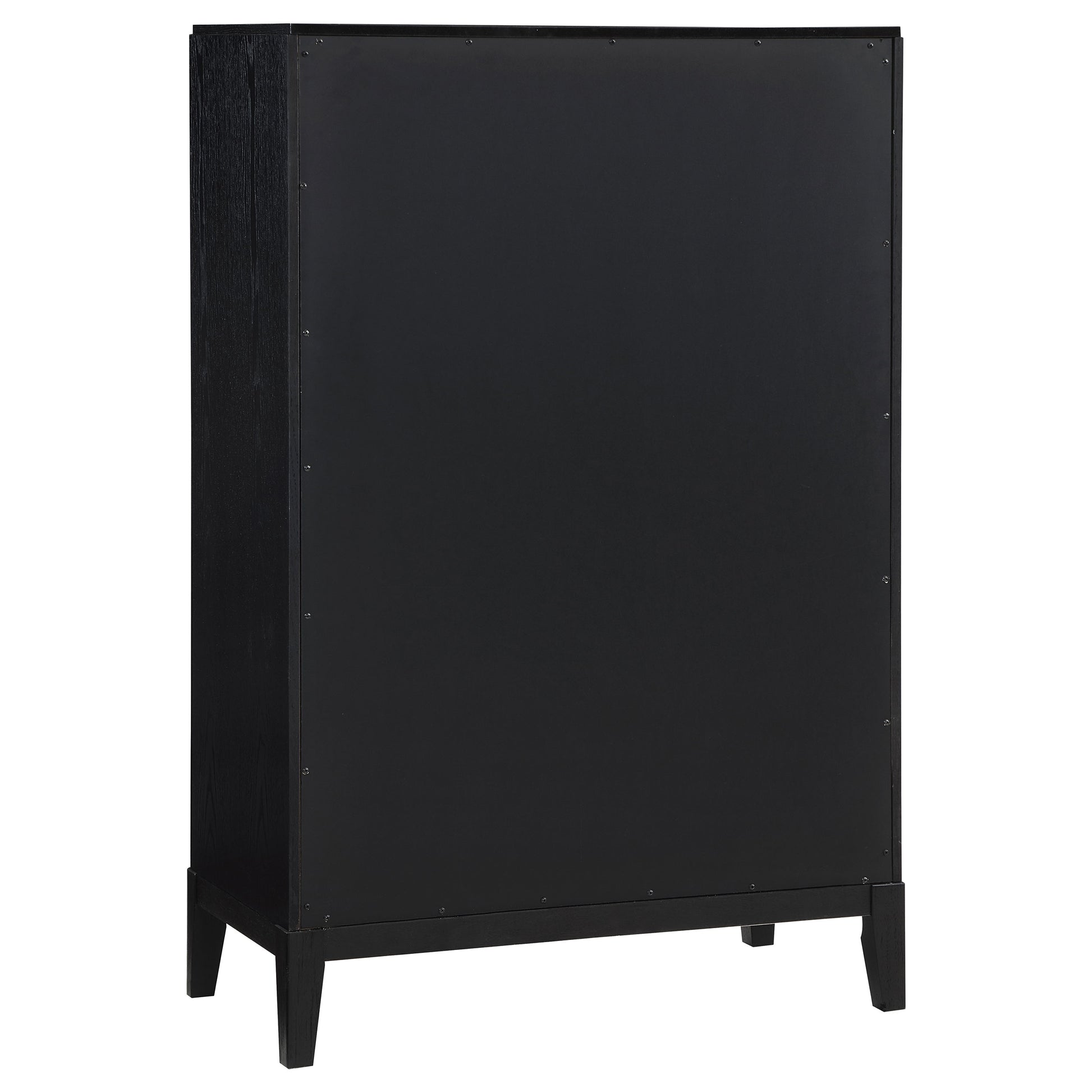 Black 5-Drawer Wood Chest for Bedroom