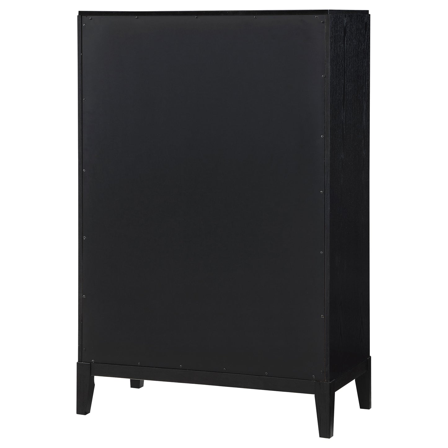 Black 5-Drawer Wood Chest for Bedroom