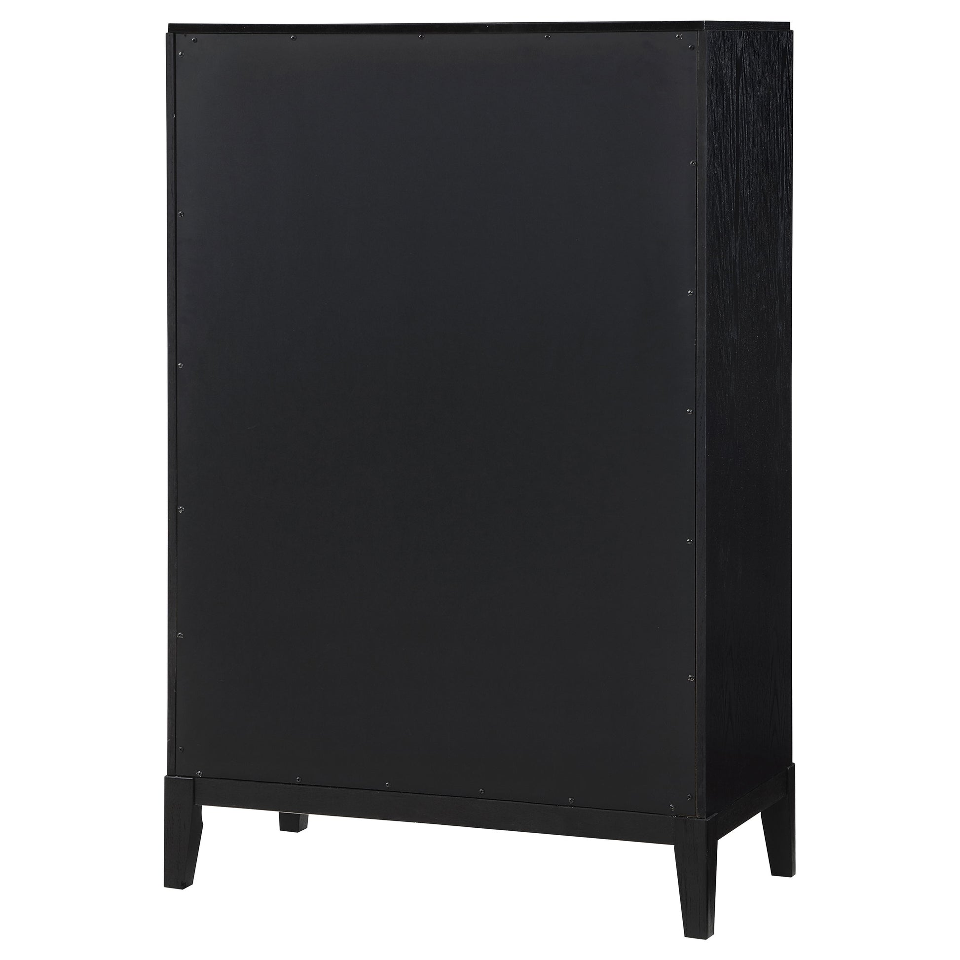 Black 5-Drawer Wood Chest for Bedroom