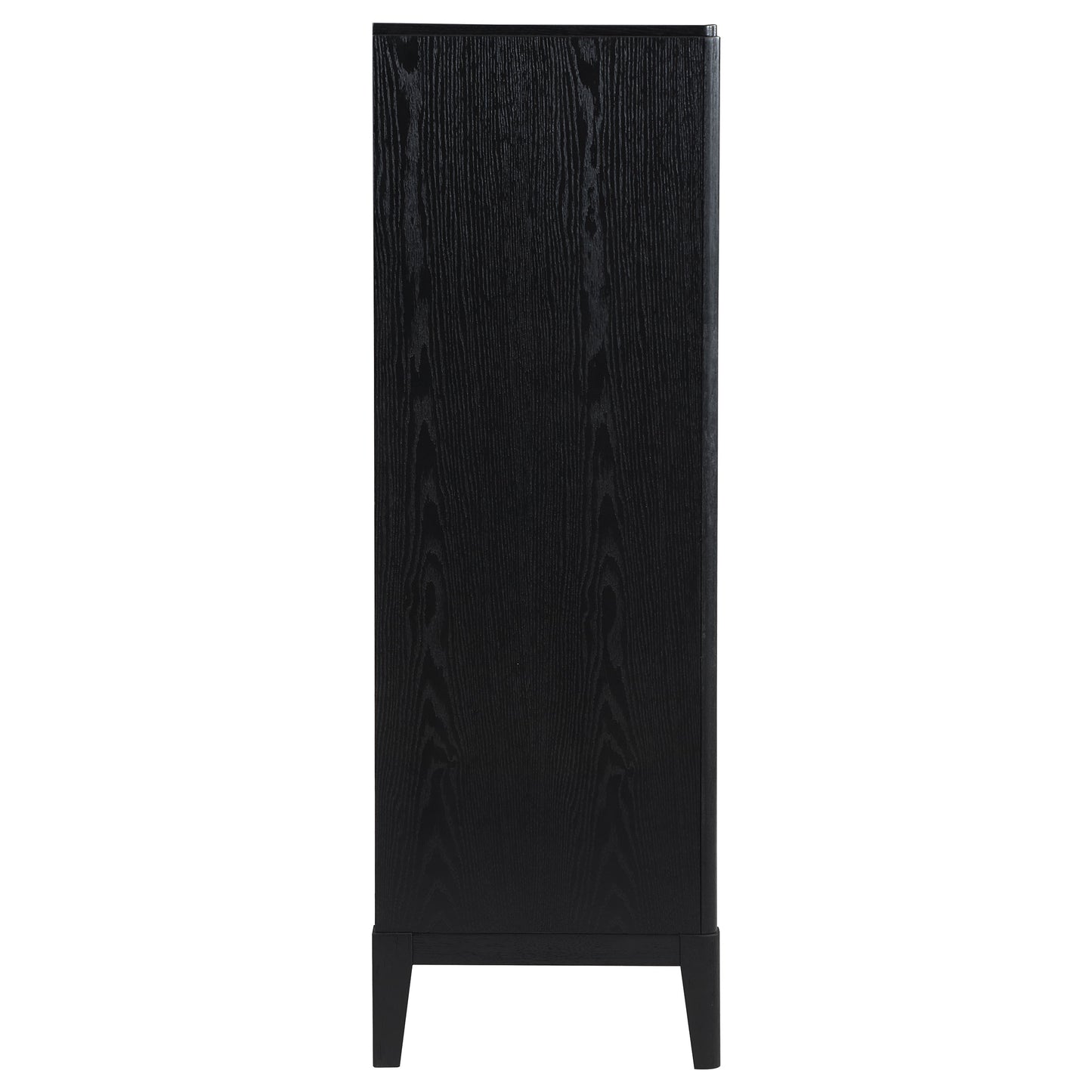 Black 5-Drawer Wood Chest for Bedroom