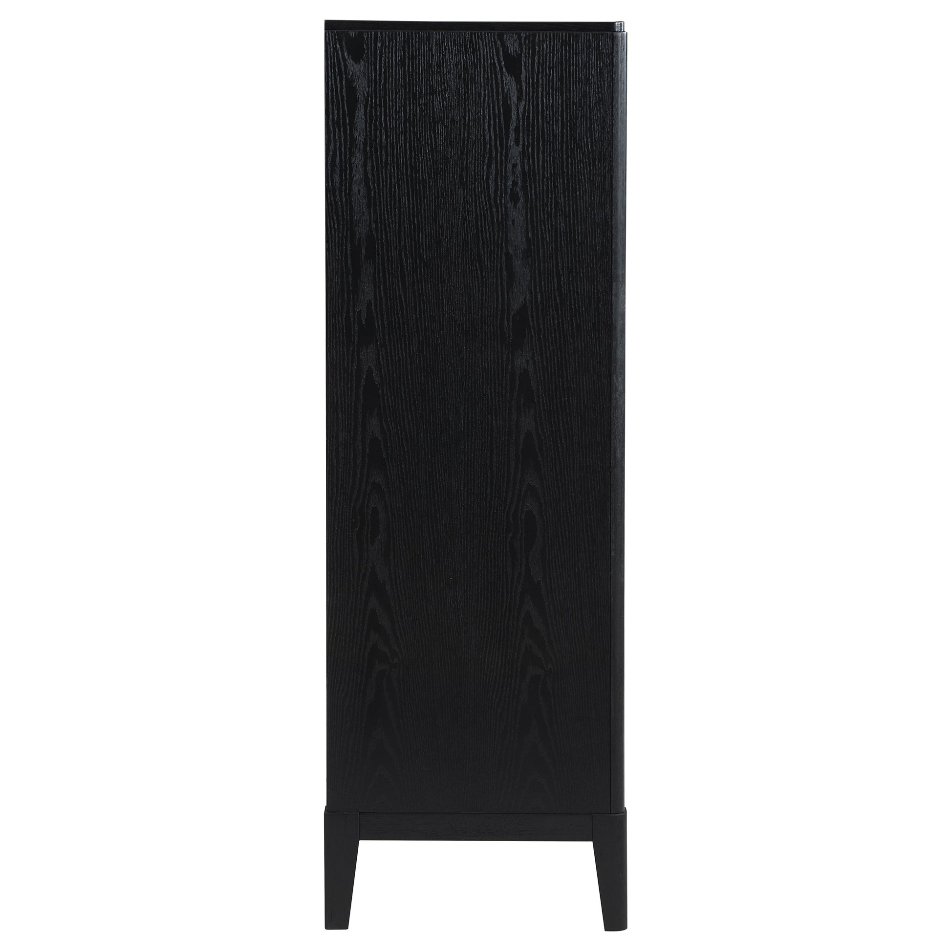 Black 5-Drawer Wood Chest for Bedroom