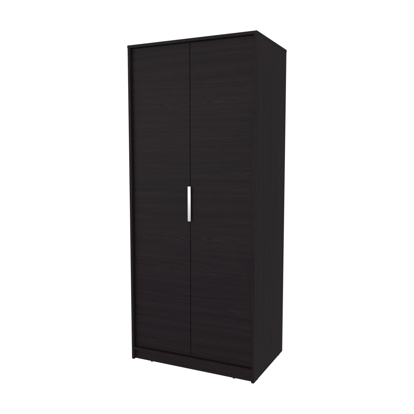 Wenge 2-Door Wardrobe with Shelves - Bedroom Storage
