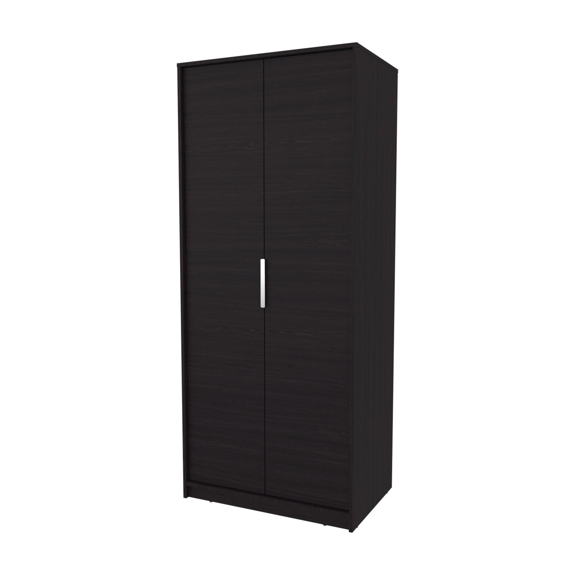 Wenge 2-Door Wardrobe with Shelves - Bedroom Storage