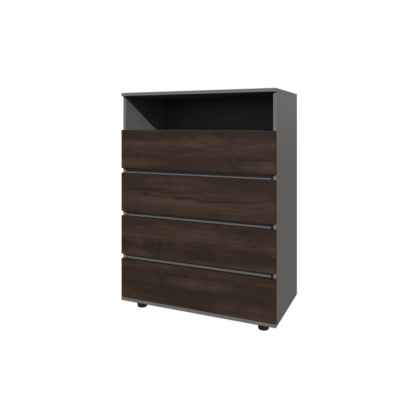 Grey Brown 4 Drawer Dresser Modern Bedroom Storage