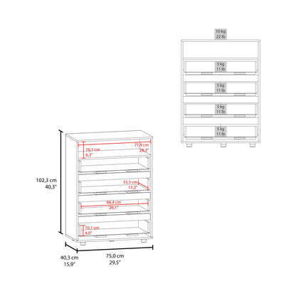 Grey Brown 4 Drawer Dresser Modern Bedroom Storage