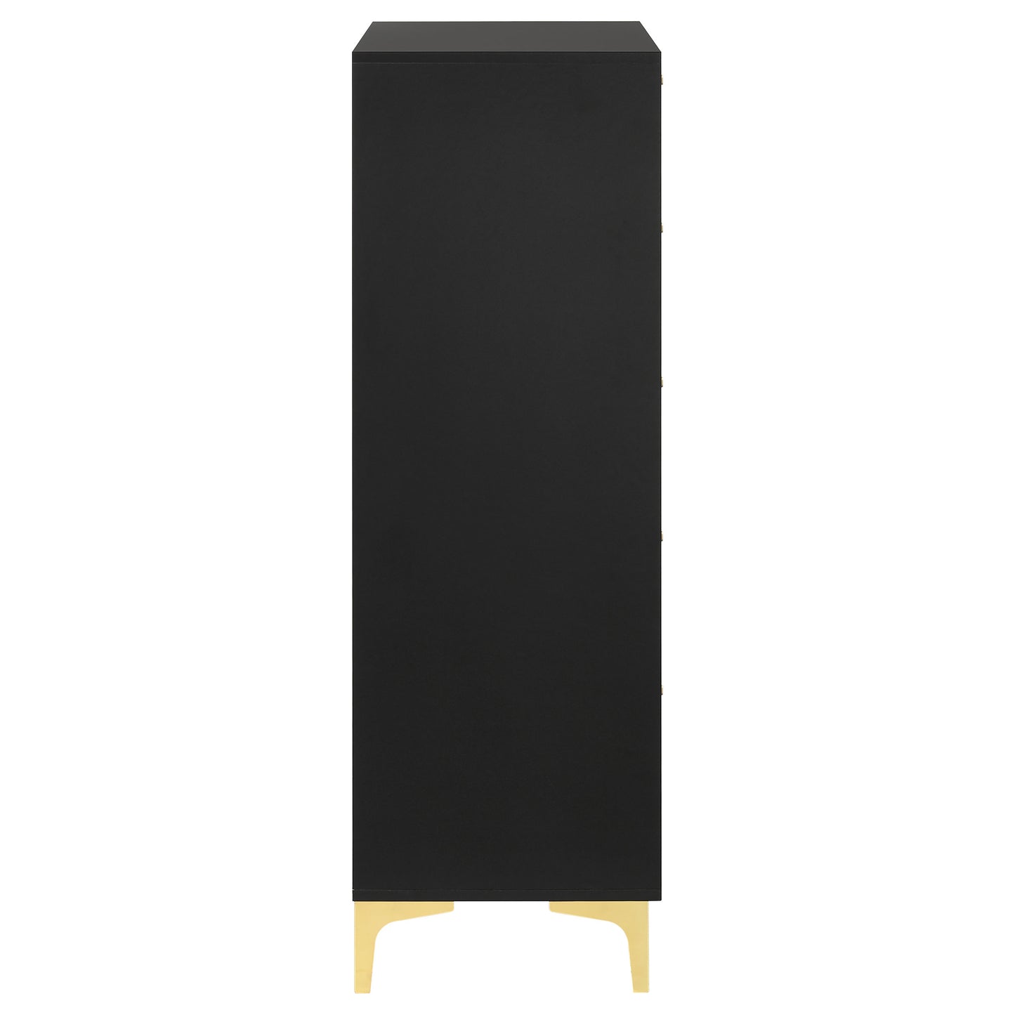 Black & Gold 5-Drawer Chest - Bedroom Dresser
