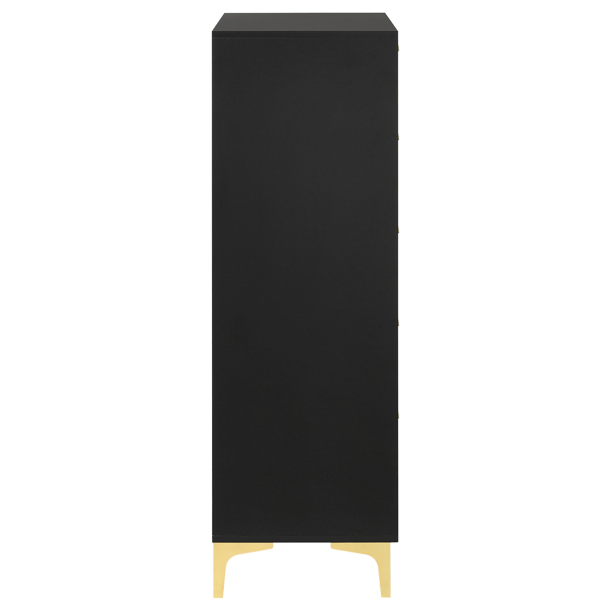 Black & Gold 5-Drawer Chest - Bedroom Dresser