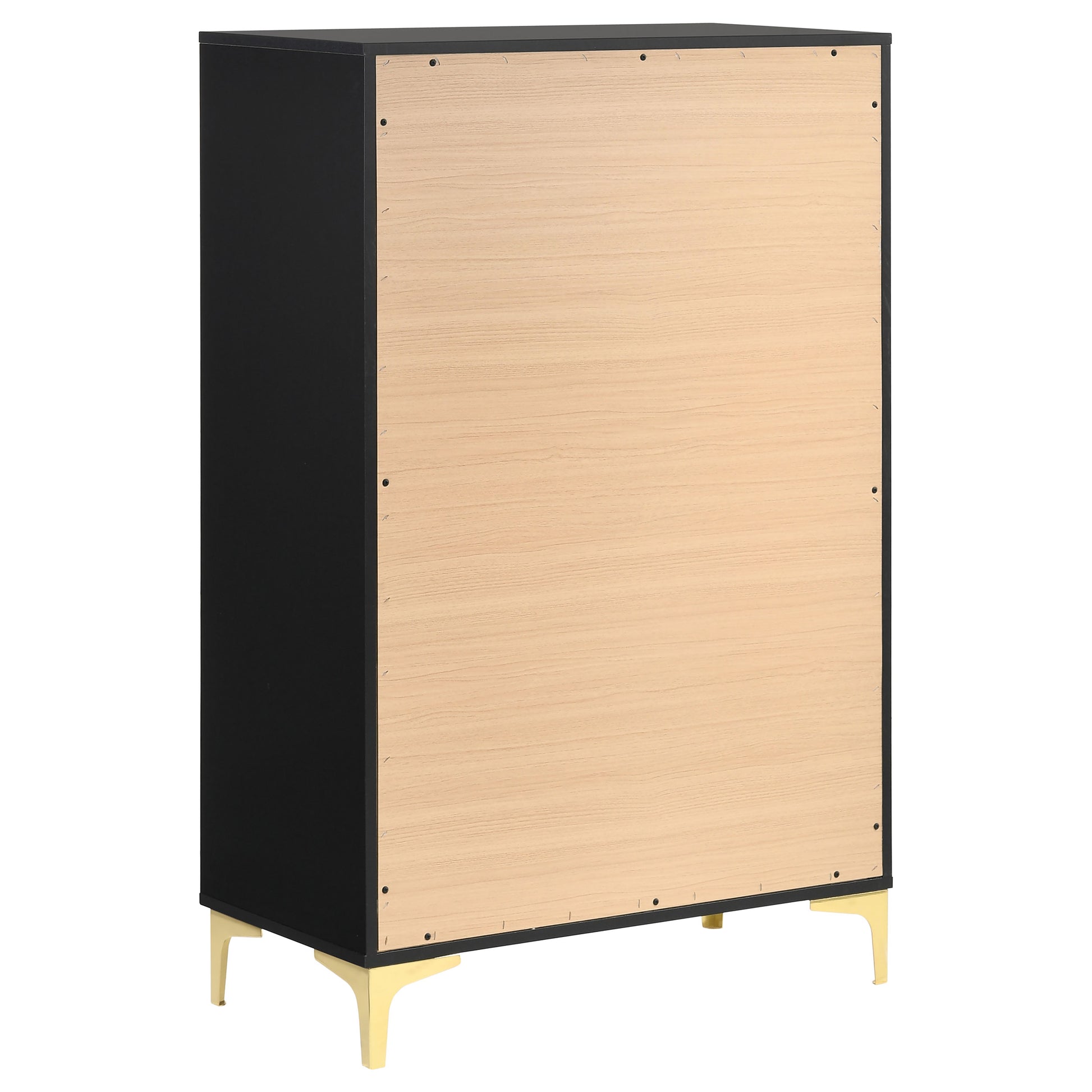 Black & Gold 5-Drawer Chest - Bedroom Dresser
