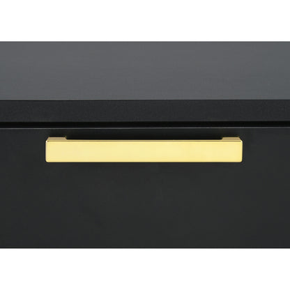 Black & Gold 5-Drawer Chest - Bedroom Dresser