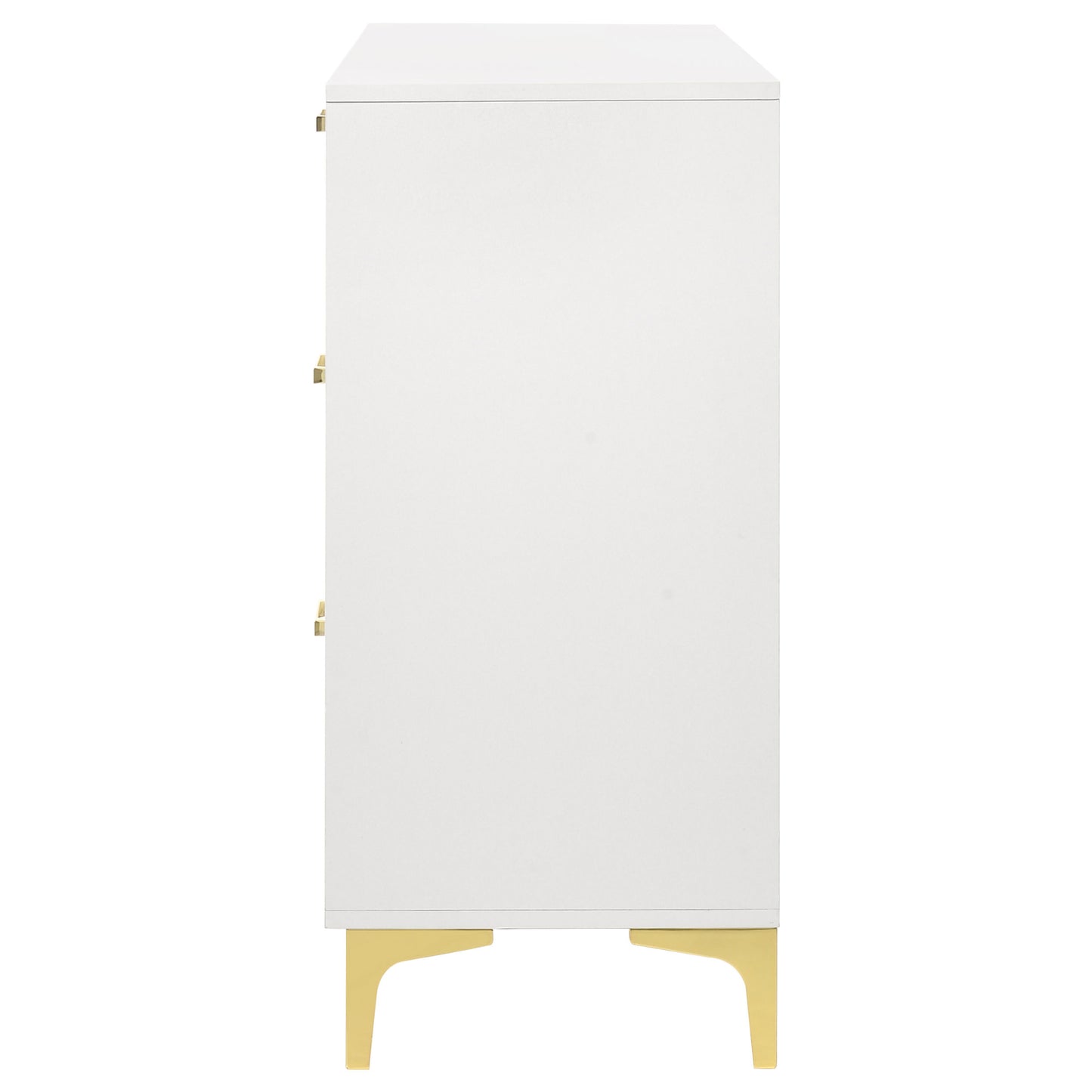 White Wood 6 Drawer Dresser for Modern Bedroom Storage