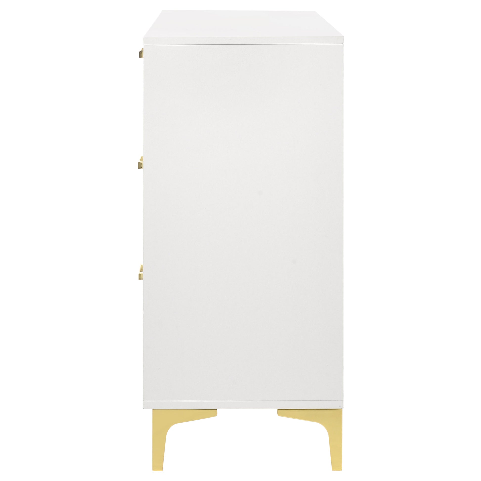 White Wood 6 Drawer Dresser for Modern Bedroom Storage