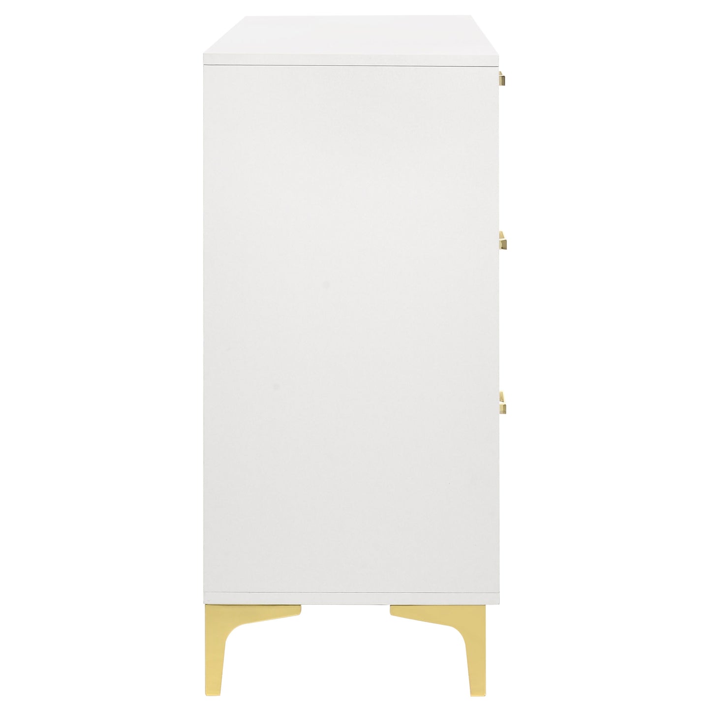 White Wood 6 Drawer Dresser for Modern Bedroom Storage
