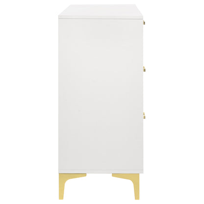 White Wood 6 Drawer Dresser for Modern Bedroom Storage